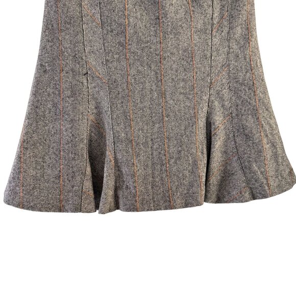 Les Copains Blue Womens Gray Wool Blend Fit and Flare Tweed Knee Length Skirt 38 - Picture 3 of 8